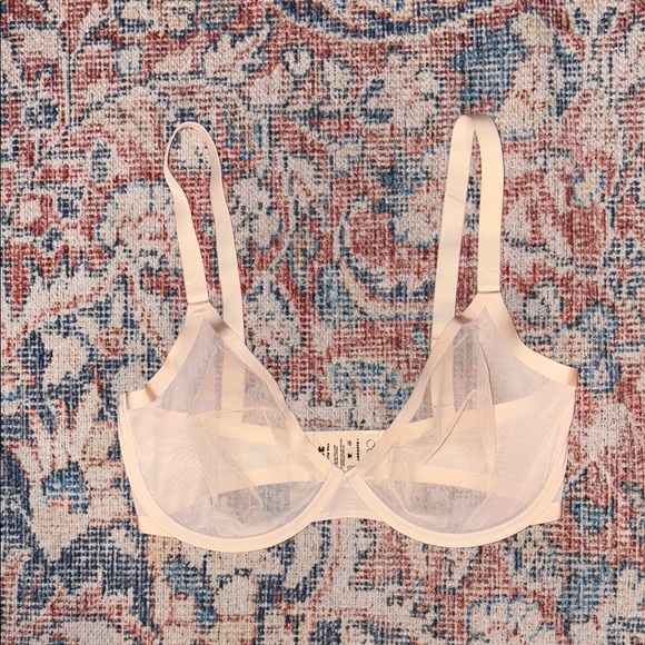 Cuup The Plunge Mesh Bra in Blush SZ 32F NWOT - Picture 2 of 3